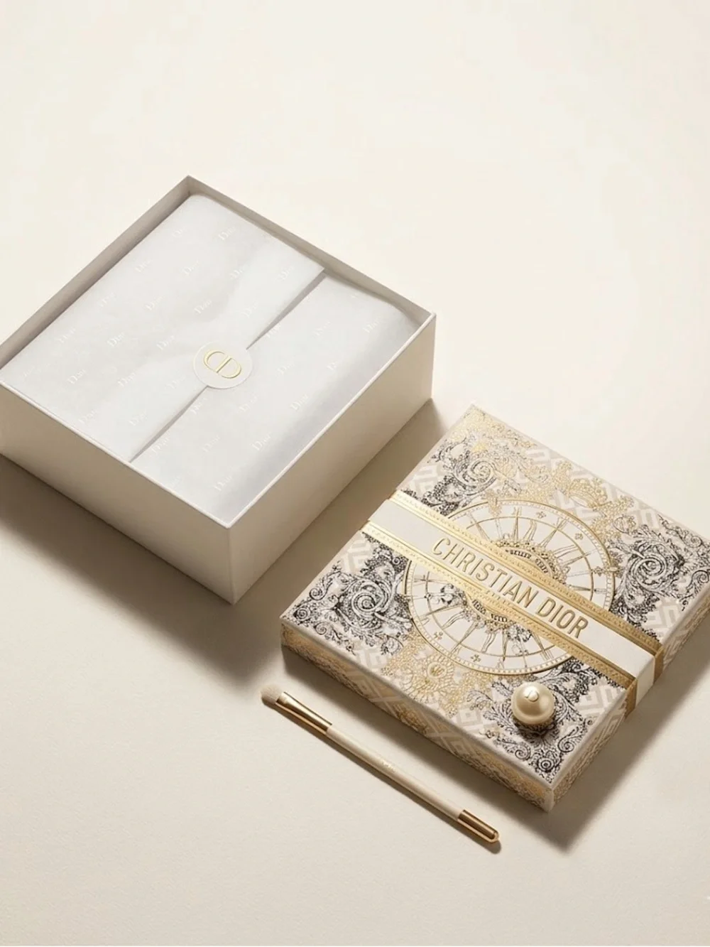 Christian Dior Gold & White Decorative Box